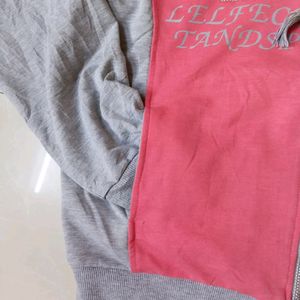 Pink Full Zip Hoodie Sweatshirt