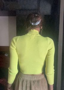 Neon Green Ribbed Top