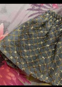 Sequinced Golden And Blue Skirt