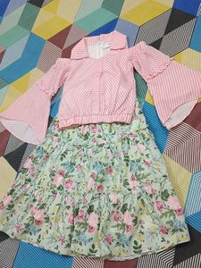 Crope Top With Long Skirt