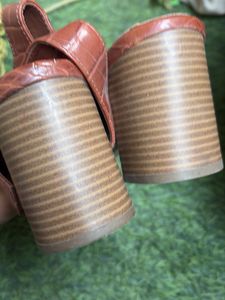 Brown Ankle Strap Heels