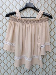 New With Tag Asthetic Korean Beige Trendy Top