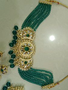 NEW TRENDING RAMA GREEN JEWELLERY SET