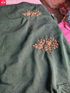 Green Embroidered Kurta
