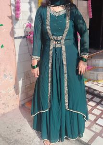 Green Embellished Lehenga Choli