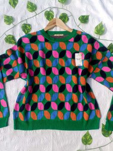 Y2k Colorful Pattern Pullover 💚