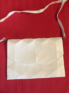 White Geometric Clutch Bag