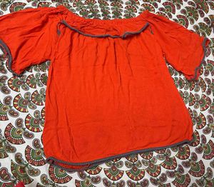 Orange Off-Shoulder