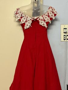 Pintrest Princess Having Cancan Red High-Low Dress