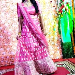 Pink Embroidered Lehenga Choli