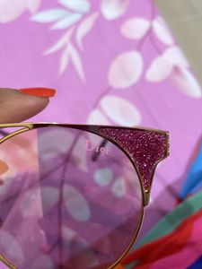 Diamond Cat Eye  pink glitter Glasses