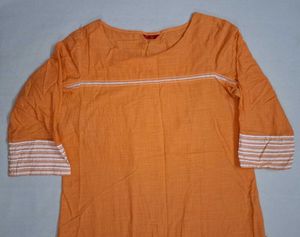 Orange Embroidered Kurta