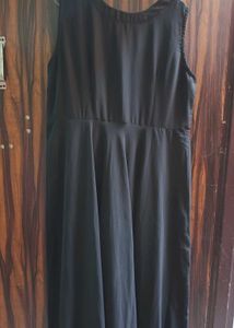 Black Gown With Golden Beads And Stone Work