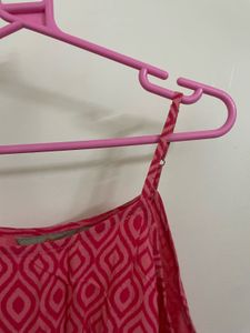 Pink Geometric Print Dress
