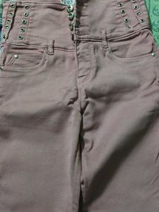 Pink High-Waisted Jeans