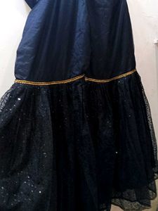 Gold Embellished Kurti with Black Skirt