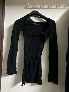 Sheer Black Long Sleeve Top