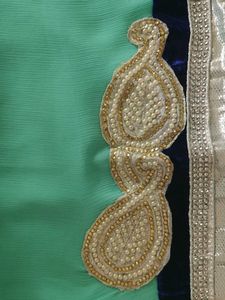 Teal Saree with Embellished Border