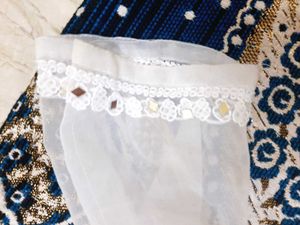 White Colour Georgette Real Minar Work Kurta