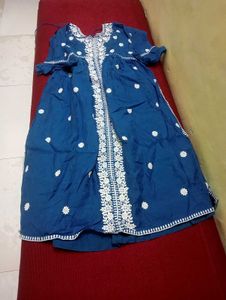 Elegant Blue Embroidered Kurta Set