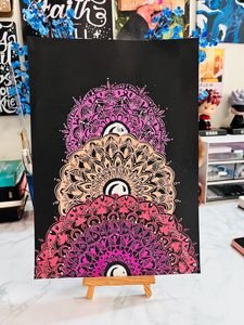 Tri-Color Mandala A4 Artwork