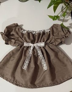 Cute Gingham babydoll top🖤✨✨