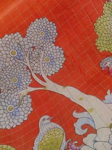 Orange Scenic Print Saree