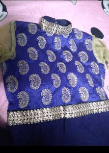 Elegant Blue &amp; Gold Anarkali