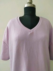zudio plus size Cute Lilac V-Neck Top