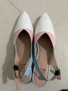 Chic Pastel Colorblock Block Heel Slingbacks