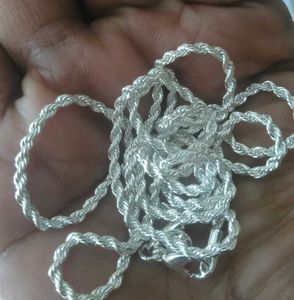 Fine Sterling Silver Rope Necklace Chain