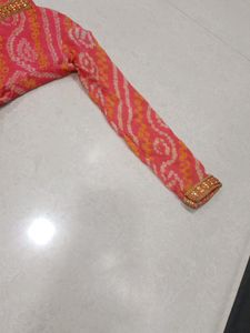 Lehenga Mustard Yellow N Top Orange 2/3 Years Girl
