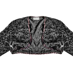 Vintage Black Velvet Cropped Bolero Jacket