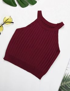 Burgundy Ribbed Tank Top