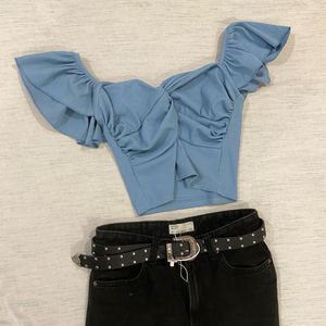 Corset Fit Blue Top