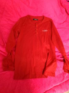 Red Long Sleeve Henley