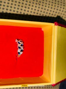 Bule Ruby &amp; Dimond Silver Ring 14g 925 Qualit