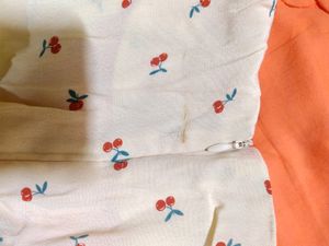 Cottage Core Yellow Cherry Printed Dress (Made In