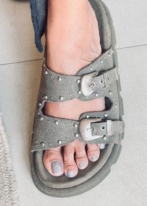 ZARA suede-finish sliders, size 37.