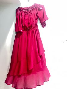 Chic Red Off-Shoulder Dress