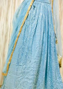 Sky Blue Sequin Lehenga