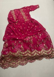 Full kaarigaari Pink Lehenga