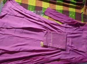 Crepe French Rose Color Anarkali With Duppata