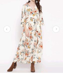 Floral Print Maxi Dress with Slits