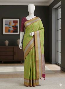 Elegant Green original  paatu Saree