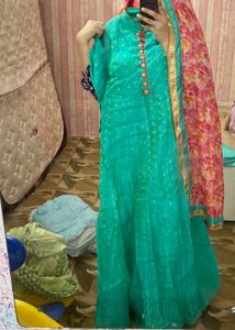 Teal Anarkali Suit Set