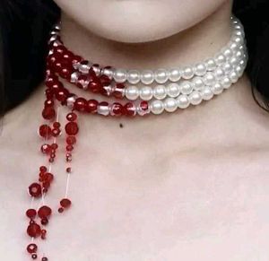 Gothic Bloody Pearl Necklace For Women ♥️