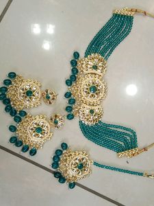 NEW TRENDING RAMA GREEN JEWELLERY SET