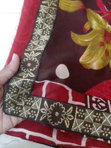 71)New Multi Colour Printed Lace Saree