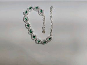 Real Silver Emerald Bracelet